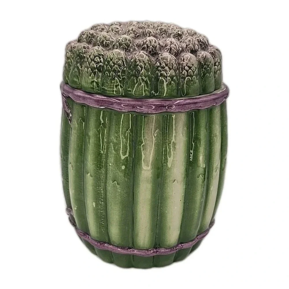 Vintage Canister Jar #321 W Lid‎ Asparagus Made In Italy U217